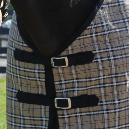 Miniatura 4 de Country Pride Textilene - Sábana para caballos, malla transpirable duradera, doble hebilla frontal ajustable, correas elásticas para las patas