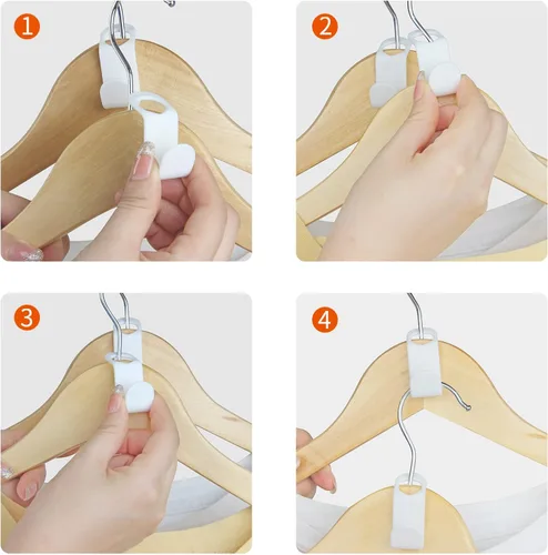 Miniatura 7 de SLMT Ganchos para colgar ropa, 200 ganchos extensores para ahorrar espacio, organizador de armario para perchas de plástico