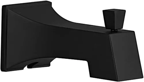Grifo de bañera, boquilla de ducha, sistema de ducha, pieza de repuesto para baño, extra larga, boquilla de salida de agua, desviador cuadrado Negro