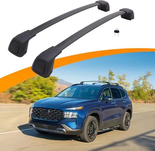 Barras transversales mejoradas para Hyundai Santa Fe 2019-2023, barras transversales de techo antirrobo para equipaje, kayak, esquí, bicicleta,
