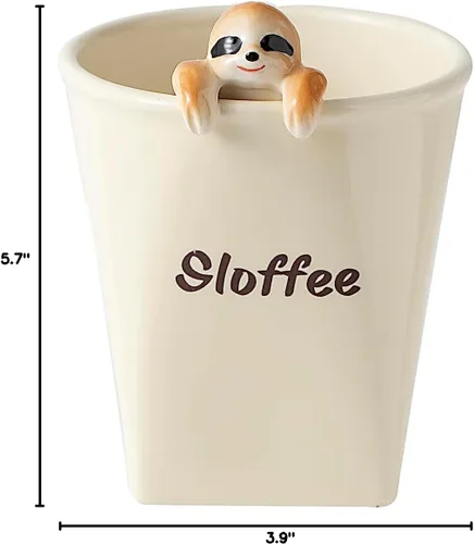 Miniatura 9 de DIHOclub Taza de cerámica divertida con perezoso 3D para mujeres y hombres, taza de café con diseño de perezoso para regalar a los mejores amigos