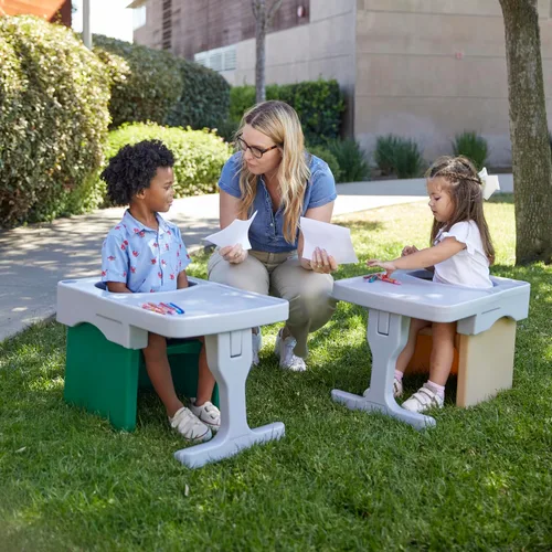 Miniatura 8 de ECR4Kids Fijación de escritorio para silla Tri-Me Cube, muebles para niños, gris claro