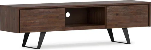 Miniatura 14 de SIMPLIHOME Lowry Soporte de TV – Consola de madera maciza de mango de 72 pulgadas de ancho en roble, moderno centro de entretenimiento industrial