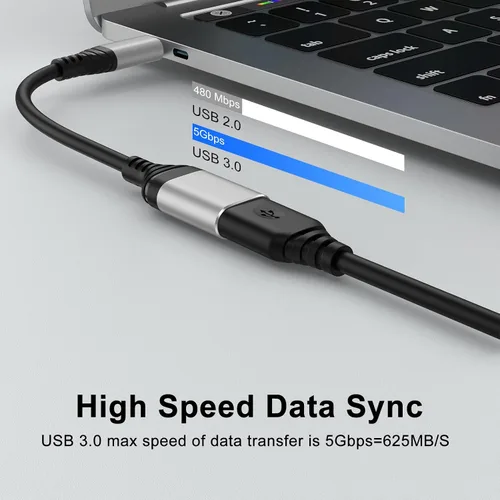 Miniatura 2 de Adaptador USB C a USB 3.0 de 5 Gbps OTG tipo C macho a USB A hembra adaptador para Samsung Galaxy A17/A16/A15/S26 Ultra/S25 FE/S24 Ultra/Z
