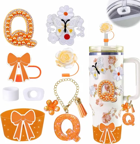 Miniatura 31 de 15 piezas de set de accesorios para vaso Stanley Cup 30oz 40oz con asa, incluye cubierta de pajita de silicona y bota, encanto de asa, encantos