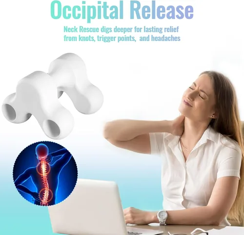 Miniatura 5 de Herramienta de liberación occipital, herramienta de masaje de punto de gatillo, masaje cervical de cuello manual para aliviar el dolor, tejido