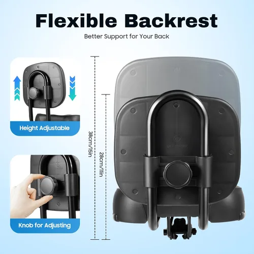 Miniatura 7 de Asiento de bicicleta con respaldo de gran tamaño, cómodo, repuesto de silla de montar de bicicleta, espuma viscoelástica suave, acolchado de piel