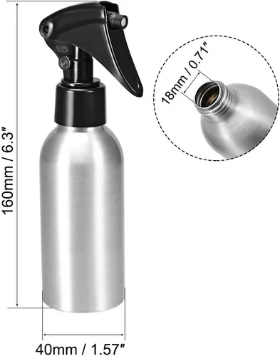 Miniatura 2 de uxcell 4 botellas de aerosol de aluminio de 3 oz/3.4 fl oz con pulverizador de niebla fina, botella de viaje vacía recargable para cocina, baño