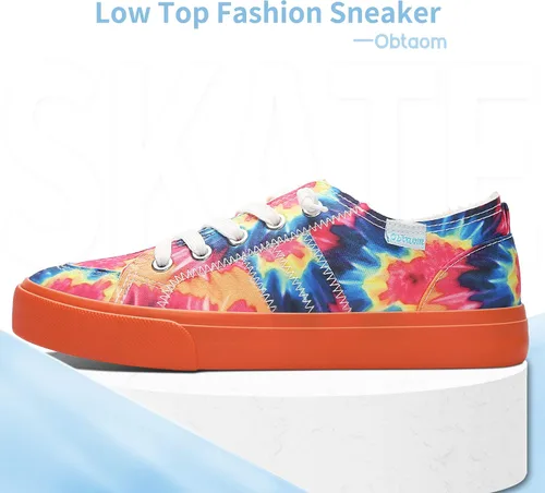 Miniatura 2 de Obtaom Play Tenis de lona para mujer, sin cordones, a la moda, blanco desgastado y estampado de leopardo