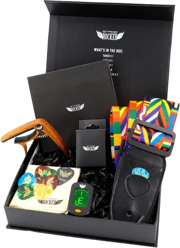 Miniatura 9 de Stage Rocker Guitar Accessories Gift Box for Acoustic and Electric Guitars, 5-in-1 Essential Gift