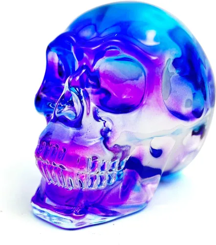 Miniatura 14 de Estatuas de cabeza de calavera de cristal, figuras de calavera K9, piedras preciosas de calavera de cristal, decoración de Halloween, regalos