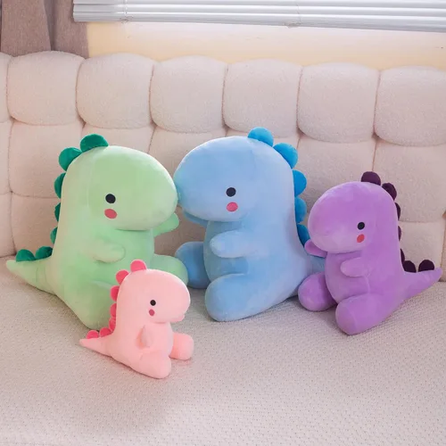 Miniatura 7 de Peluche de dinosaurio de peluche, juguetes lindos de anime, almohada suave de dinosaurio de anime, regalo para niños y niñas, color azul, 10.8 C-blue