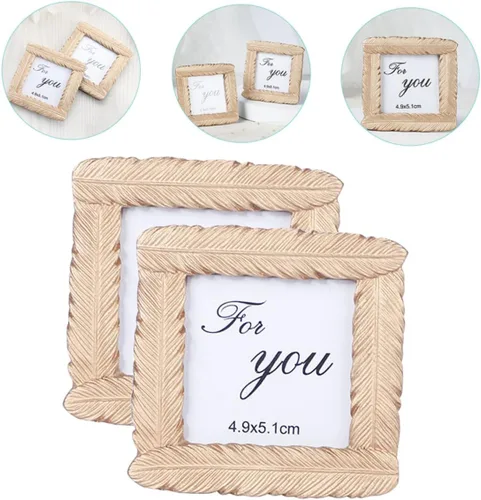 Miniatura 6 de NOLITOY Carpeta de fotos pequeña, 8 unidades, juego dorado, decoración antigua, decoración de mesa, marcos de pósteres pequeños para colgar