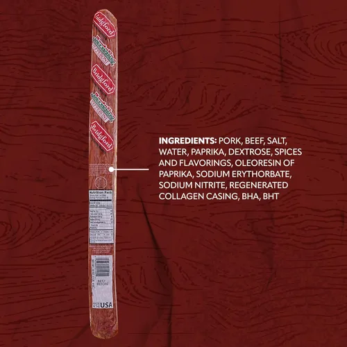 Miniatura 2 de Bridgford Old World Pepperoni Stick - Paquete de 2 palitos de pepperoni ahumados naturalmente para pizza y sándwiches - Bocadillo keto alto
