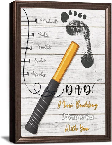 Miniatura 10 de Eternalart Regalos únicos para papá, abuelo, esposo de hija, hijo, esposa, impresiones en lienzo personalizadas con nombres de niños para padre