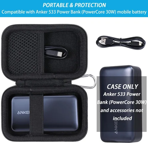 Miniatura 8 de khanka Funda de viaje rígida de repuesto para Anker 533 Power Bank/Anker Nano Power Bank, cargador portátil de 10000 mAh (PD 30 W máx. Leistung)