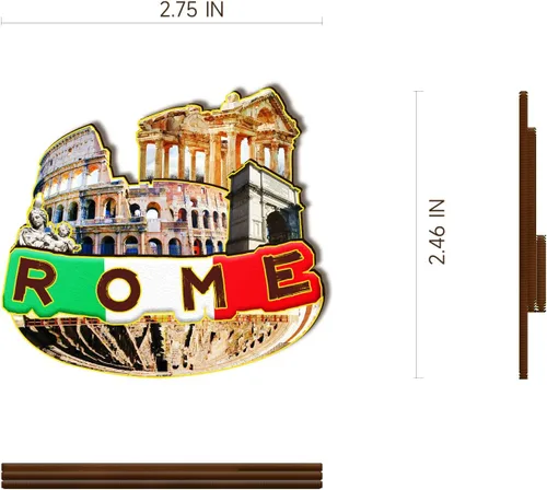 Miniatura 3 de Imán de madera de Italia Roma 3D para nevera, recuerdos coleccionables, decoración hecha a mano, artesanías 2