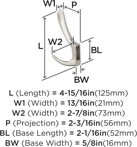 Miniatura 4 de Amerock HBX37013G10 - Gancho decorativo de pared de triple punta, gancho de níquel satinado para abrigos, sombreros, mochilas, bolsos, ganchos