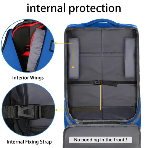 Miniatura 4 de YOREPEK Bolsa de viaje para asiento de automóvil, mochila acolchada para asientos de automóvil para viajes aéreos, bolsa de viaje resistente