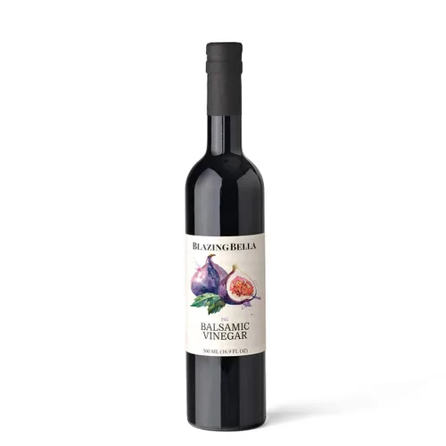 Miniatura 6 de Conjunto de Variedad de Cinco Botellas de Vinagre Balsámico de Blazing Bella de 250 ML - Envejecido en Barril, Fresa, Frambuesa, Blanco y Higo