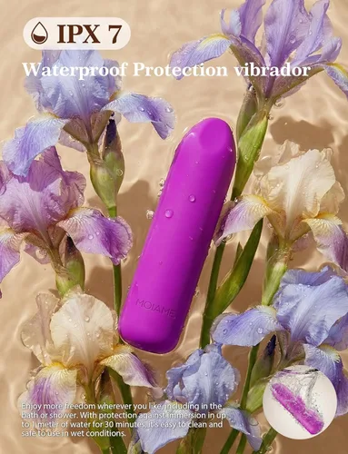 Miniatura 6 de MOIAME - Vibrador completamente de silicona para mujer, impermeabilidad IPX7, recargable, lápiz labial vibrador con punta angular, juguete sexual