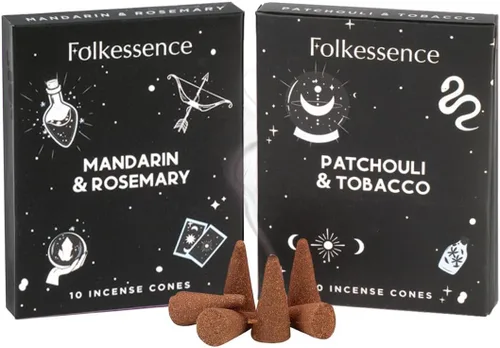 Miniatura 14 de Folkulture Conos de Incienso Perfumados Juego de 6 (120 Conos) con Porta Conos de Incienso Incienso de Lavanda, Palo Santo, Incienso de Sándalo