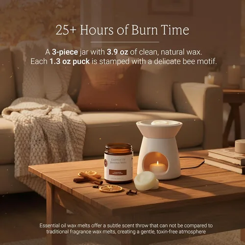 Miniatura 3 de Fontana Candle Co. Cera no tóxica, naranja canela, sin llama, cera de aroma suave, segura para usuarios sensibles, fabricada con cera de abeja, coco