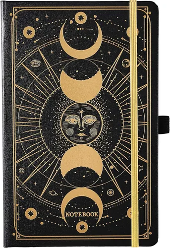 Miniatura 22 de Artfan Cuaderno/diario a rayas – Cuaderno clásico de piel sintética de papel grueso de alta calidad con bolsillo + separadores de páginas, regalos
