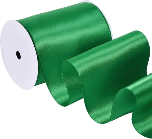Miniatura 71 de Ribest - Cinta de satén de doble cara de 1 pulgada y 50 yardas por rollo, verde manzana, para envolver regalos, ramos de flores, accesorios
