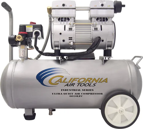 California Air Tools 6010LFC - Compresor de aire industrial de 1.0 HP, Ultra silencioso y sin aceite, 6.0 galones