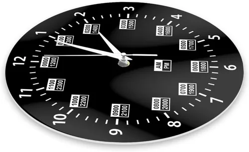 Miniatura 4 de Reloj de pared de 15 pulgadas, estilo militar, 24 horas, reloj de pared retro silencioso de cuarzo sin tictac, funciona con pilas, reloj de pared