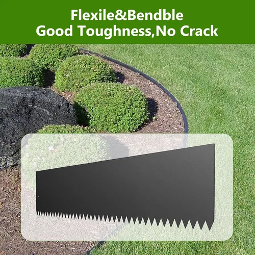 Miniatura 4 de Paquete de 4 bordes de acero galvanizado, borde de césped de metal resistente, 8 pulgadas resistente al óxido, borde de jardín fácil de doblar