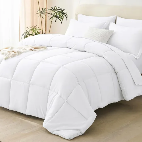 Miniatura 17 de CozyLux Juego de edredón tamaño individual XL, color beige, juego de cama de 5 piezas individual XL, juego de ropa de cama suave extra largo