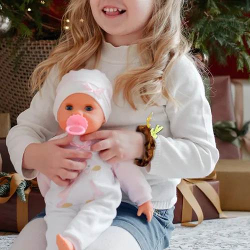 Miniatura 4 de 3 unidades de coleteros navideños de seda, lazos elásticos navideños con astas de alce navideño, suaves bandas elásticas para el cabello, lazos