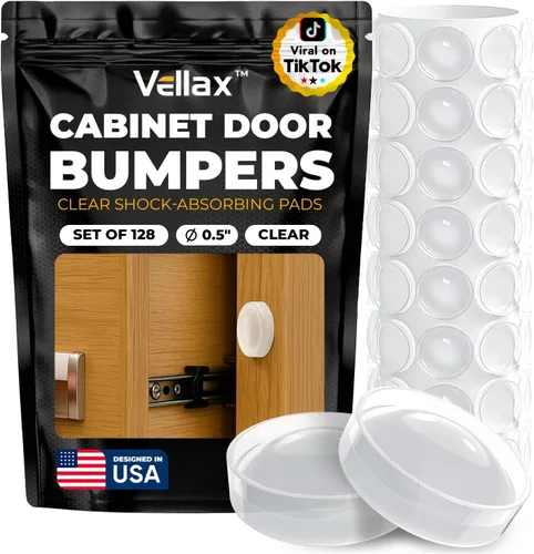 128 almohadillas protectoras de silicona transparente – Topes autoadhesivos reductores de sonido con diseño de cúpula plana para puertas de