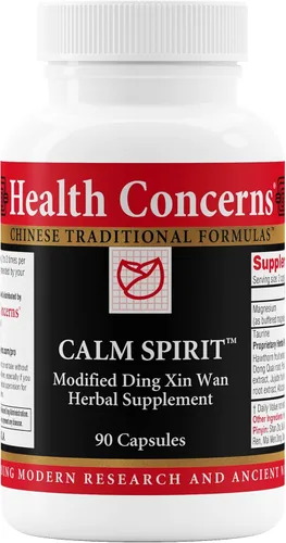 Health Concerns Calm Spirit - Suplemento para aliviar el estrés para hombres y mujeres - Apoyo calmante a base de hierbas - Alivia la tensión y el