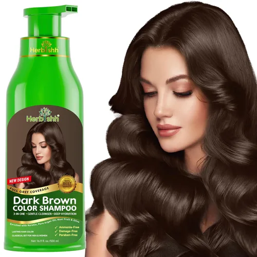 Herbishh - Champú de color para cabello gris, champú mágico para teñir el cabello, colorea el cabello en minutos, larga duración, 16.9 fl oz, color