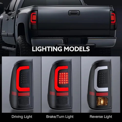 Miniatura 2 de Luces traseras LED compatibles con Ford F250 F350 F450 Super Duty 2008-2016, lente transparente, tubo blanco tipo C, lámparas de freno traseras OE