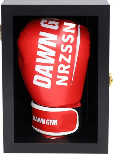 Miniatura 7 de Vitrina para guantes de boxeo, montaje en pared, con cerradura, tamaño completo, protección UV, acrílico transparente, caja para béisbol y boxeo