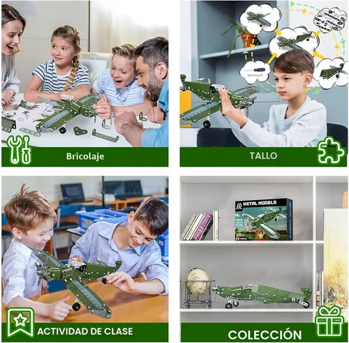 Miniatura 5 de Lucky Doug Juguetes de construcción, modelo de avión – Juguetes de construcción de bricolaje para niños de 8 a 12 años, juguetes de ciencia