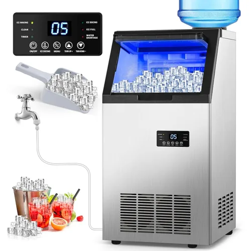 Miniatura 7 de Nugget - Máquina de hacer hielo 3 en 1 para encimera, 50 libras/24 horas, fabricación rápida de LCE en 10 minutos, función de limpieza automática