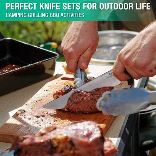 Miniatura 4 de Mossy Oak Juego de cuchillos de cocina, 6 cuchillos de chef con bolsa de rollo, cuchillo afilado de acero inoxidable para cortar carne, frutas