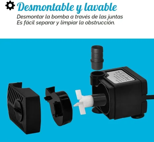Miniatura 4 de Mini bomba sumergible de 90 GPH, bomba de fuente pequeña (5 W 350 L/H) para fuente de agua, acuarios, pecera, fuente de mesa, fuente para mascotas