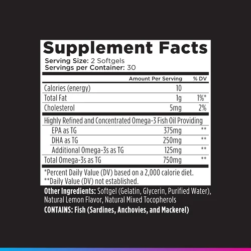 Miniatura 7 de Livingood Daily Suplemento Omega 3 de aceite de pescado, EPA y Dha de pescado capturado silvestre, ácidos grasos Omega 3 para la salud del corazón