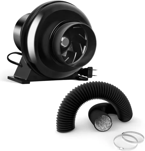 Miniatura 16 de iPower Ventilador en línea de 195 CFM de 4 pulgadas, soplador de ventilación de circulación, filtro de carbono de aire con gancho, conducto de 8
