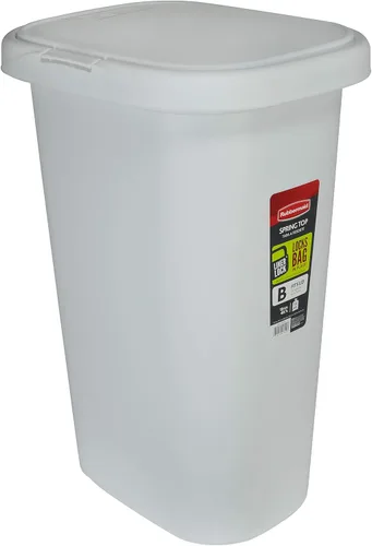 Miniatura 5 de Rubbermaid Bote de Basura con Tapa de Resorte de 13 Galones Gris de Plástico para Hogar/Cocina/Oficina/Garaje