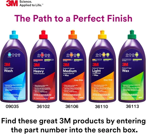 Miniatura 6 de 3M Perfect-It Gelcoat Pulimento de Corte Ligero + Cera, 36111, 1 galón, proceso de un solo paso, elimina arañazos y remolinos, removedor