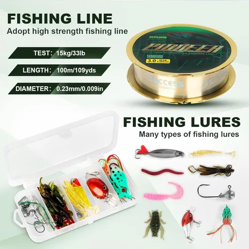 Miniatura 5 de Telescopic Fishing Rod Combo - 2PCS 6.9 7.89FT Collapsible Carbon Fiber Pole Set, Spinning Reel Lures Lines Kits with Carrier Bag for Travel 7.9 pies