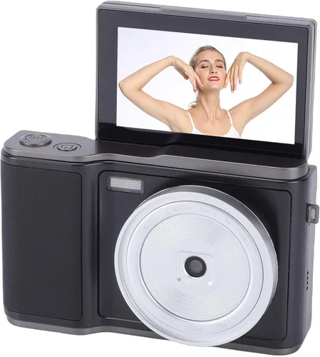 Yunseity Cámara digital 4K 48MP Vlogging Cámara 4K Video con pantalla abatible de 3 pulgadas 180 y zoom de 18X para fotografía, viajes, selfies,