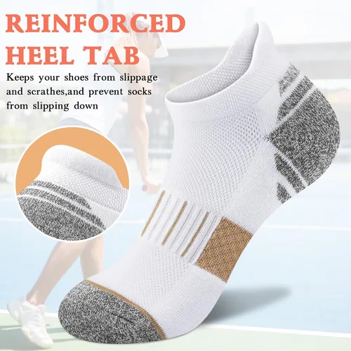 Miniatura 4 de Amutost Calcetines tobilleros para mujer, calcetines atléticos para correr, cómodos, acolchados, 6 pares